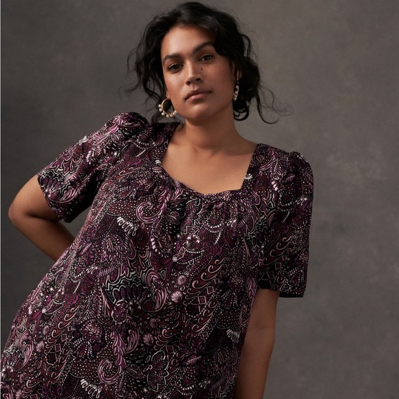 Maeve by Anthropologie Lisabetta Dark Floral Maxi Dress Oversized Boho - Picture 6 of 16